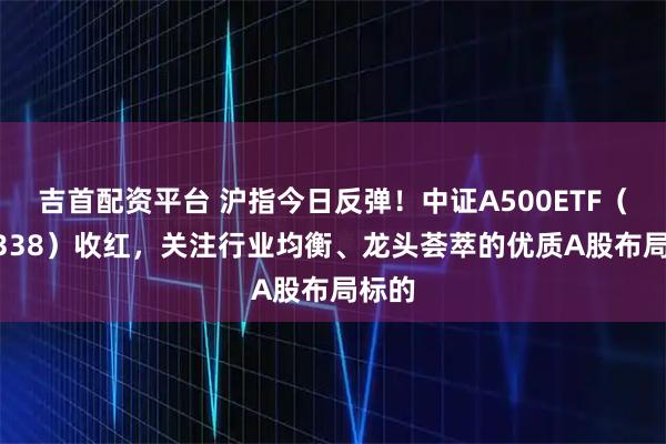 吉首配资平台 沪指今日反弹！中证A500ETF（159338）收红，关注行业均衡、龙头荟萃的优质A股布局标的