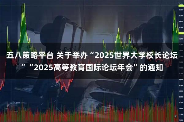 五八策略平台 关于举办“2025世界大学校长论坛”“2025高等教育国际论坛年会”的通知